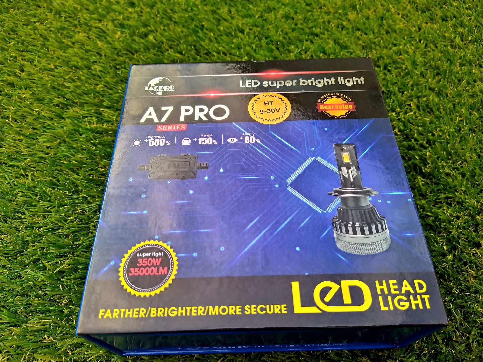 Set 2 Becuri A7 PRO, LED H7 Canbus 350W/35000LM 6000K-6500k / 9-30