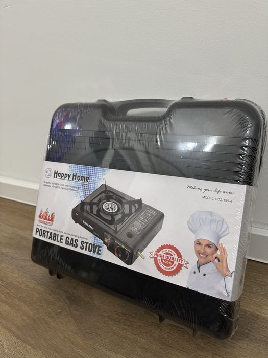 Къмпинг Газов Котлон - с Изход към Голяма Газова Бутилка и 4 Бутилки