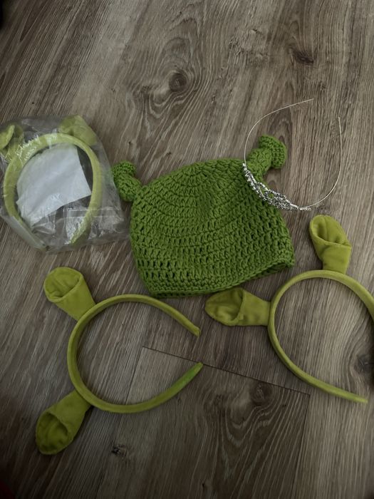 Шрек ободок шапка шрека корона краска доя тела зеленый новый год костю