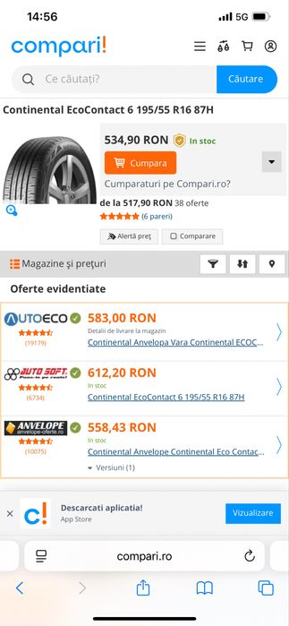 Anvelope Continental EcoContact 6 set 4 bucati Dot 2021