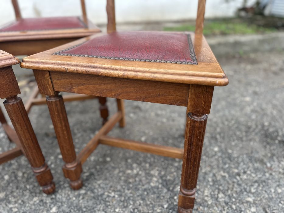 Столове от дъб с дърворезба 3бр.