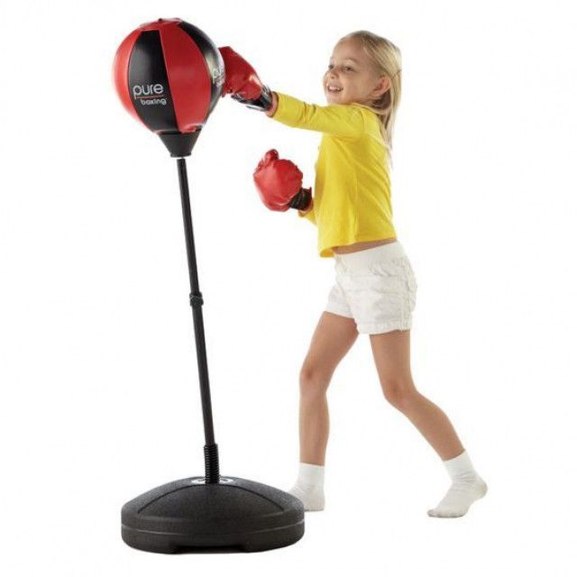 Детска боксова круша бокс с ръкавици и стойка височина от 68 до 102см