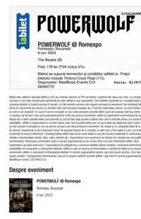 Bilet Powerwolf, 6 iunie, București