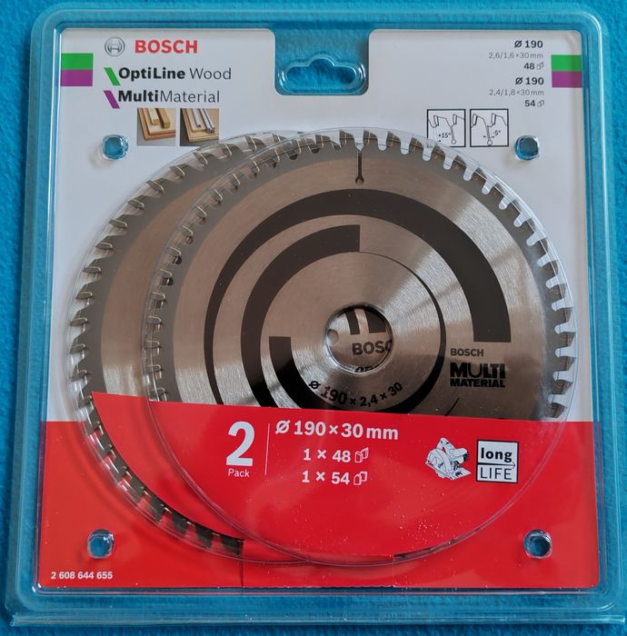 Set 2 panze circular 190x30 , Lemn + Multimerial, Bosch