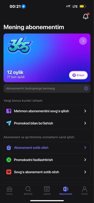 1fit aboniment  2.5 oylik