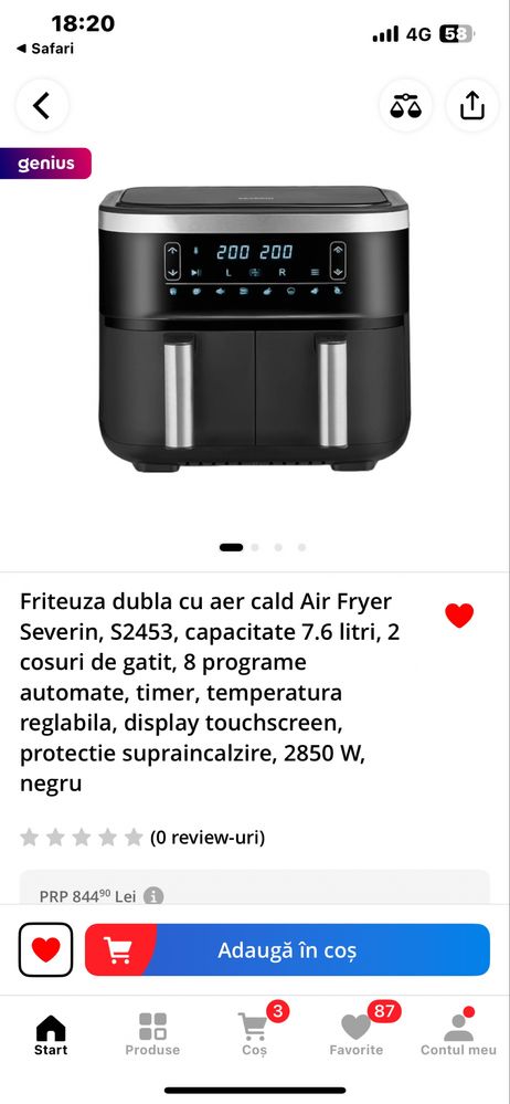 Friteuza cu aer cald Air Fryer Severin