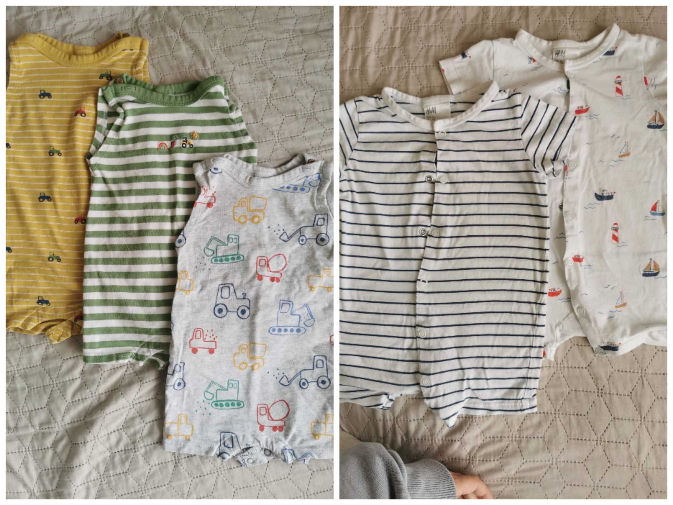 5 бр. Летни бодита / гащеризони Next, H&M (3-9м)