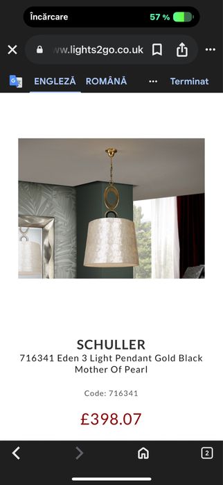 Lustră Schuller Eden – Gold & Mother of Pearl