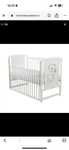 Patut din lemn pt bebe 60x120 cu saltea de cocos si laterala culisanta