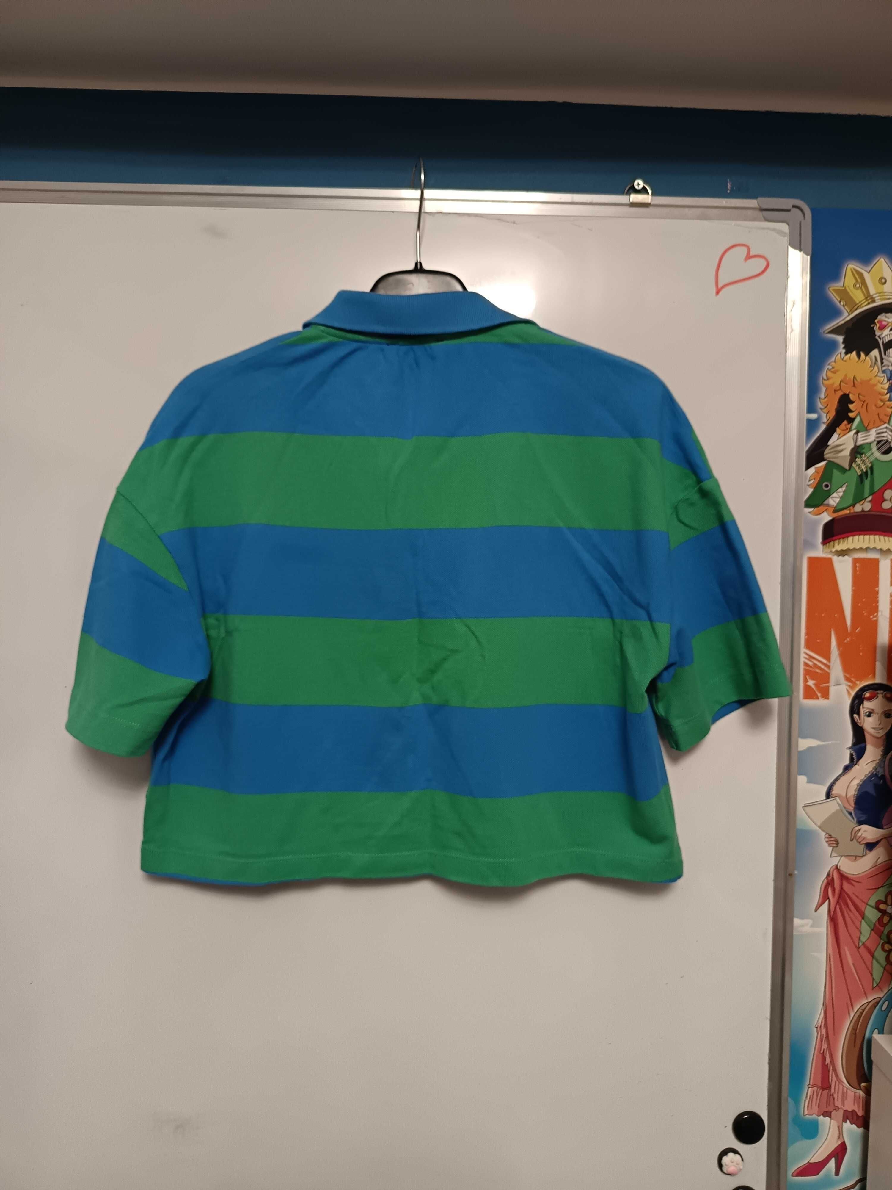 Tricou crop Mavi mărimea S, albastru și verde în dungi