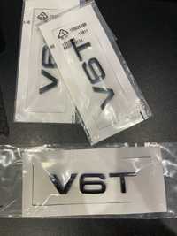 Черна емблема надписи V6T Audi калник /Ауди
