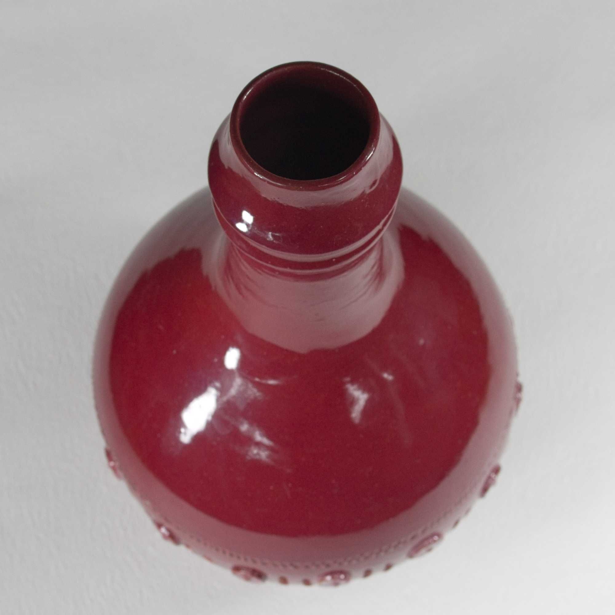 Vaza din ceramica vintage deosebita, tip sang-de-boeuf, unicat.