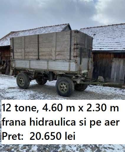 Remorca basculabila pe 3 parti, pe 2 axe, mai multe , 6-12 tone