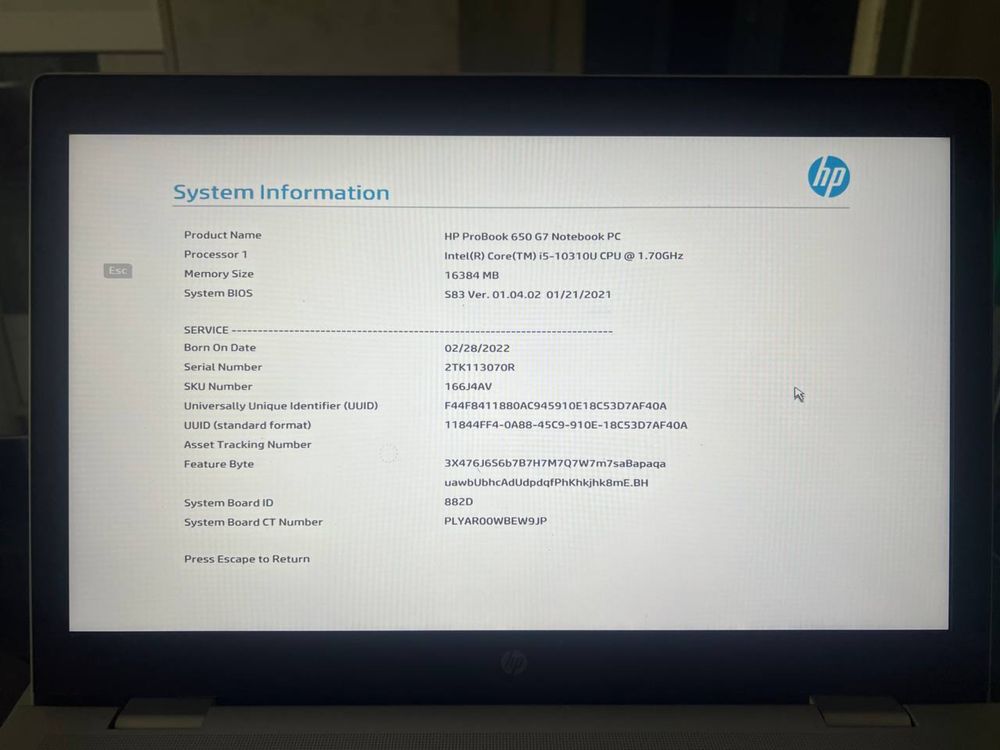 4бр лаптопи НP ProBook 650 G7 Intel Core i5