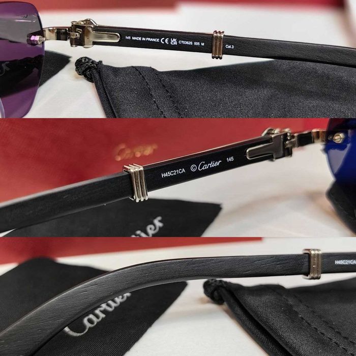 Слънчеви очила Cartier CT0362S златни и сребърни елементи