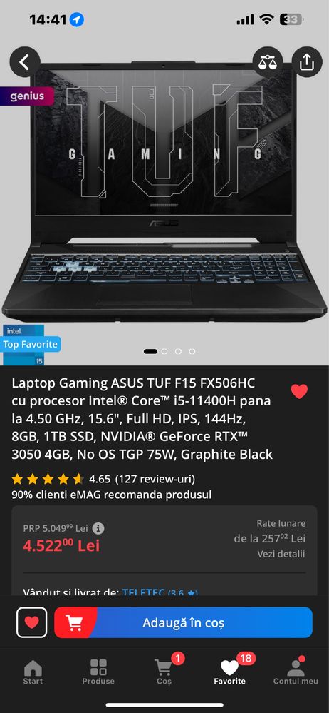 Laptop Asus TUF nou