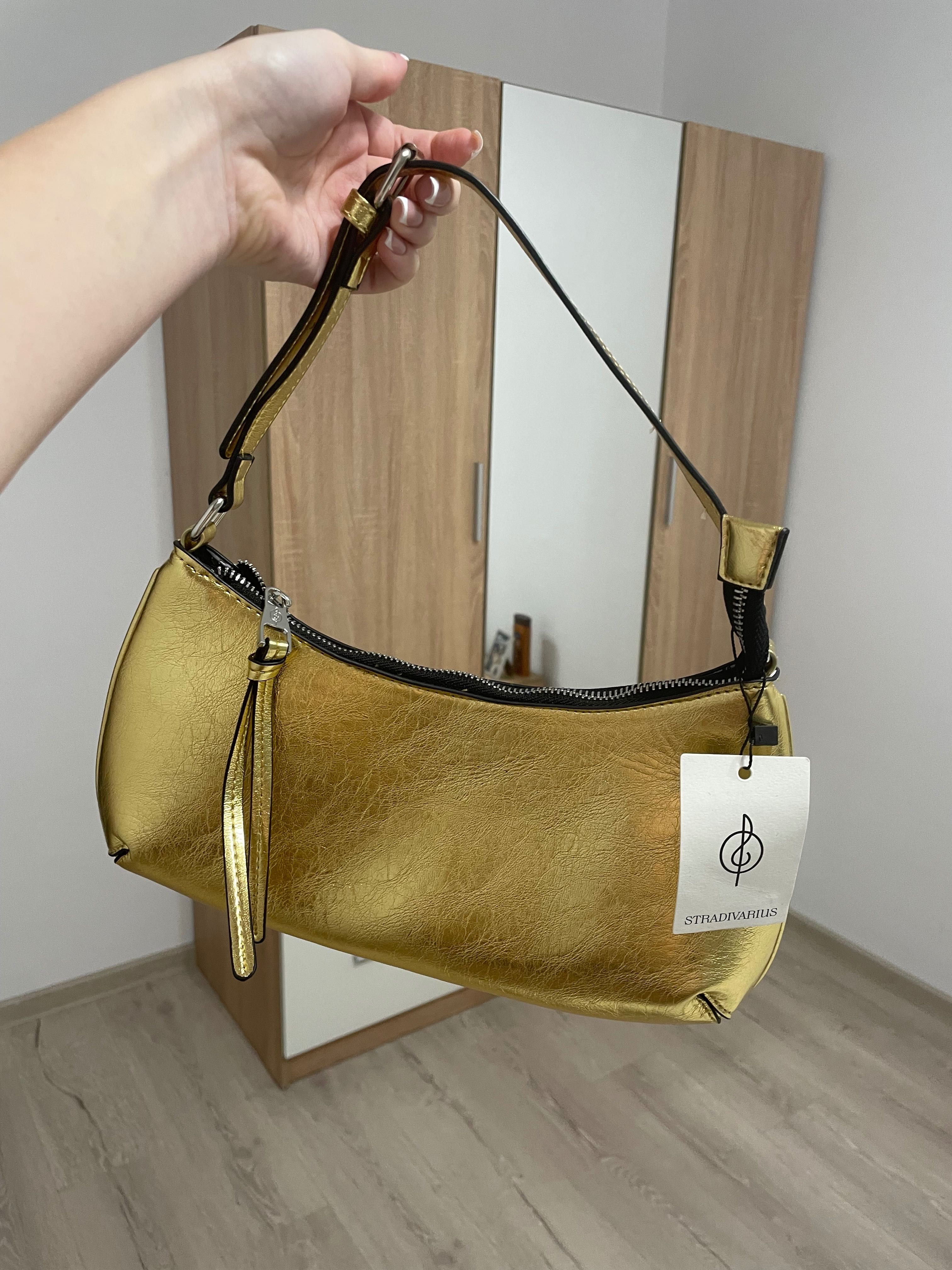 Чанта Stradivarius златна