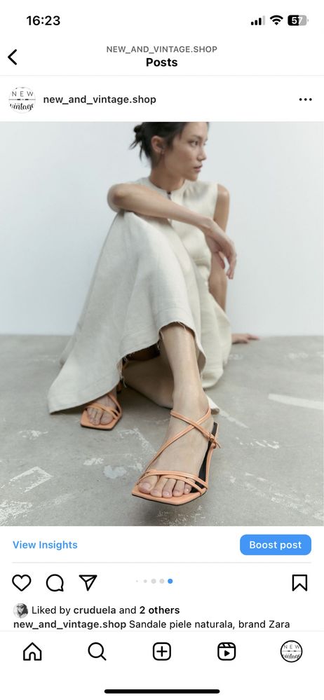 Sandale piele naturala zara marime 37 38 toc elegante