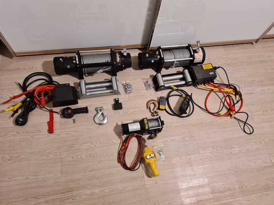 Troliu electric cu telecomanda 12V, 6.5cp, 6.1T (13500lbs) cablu otel