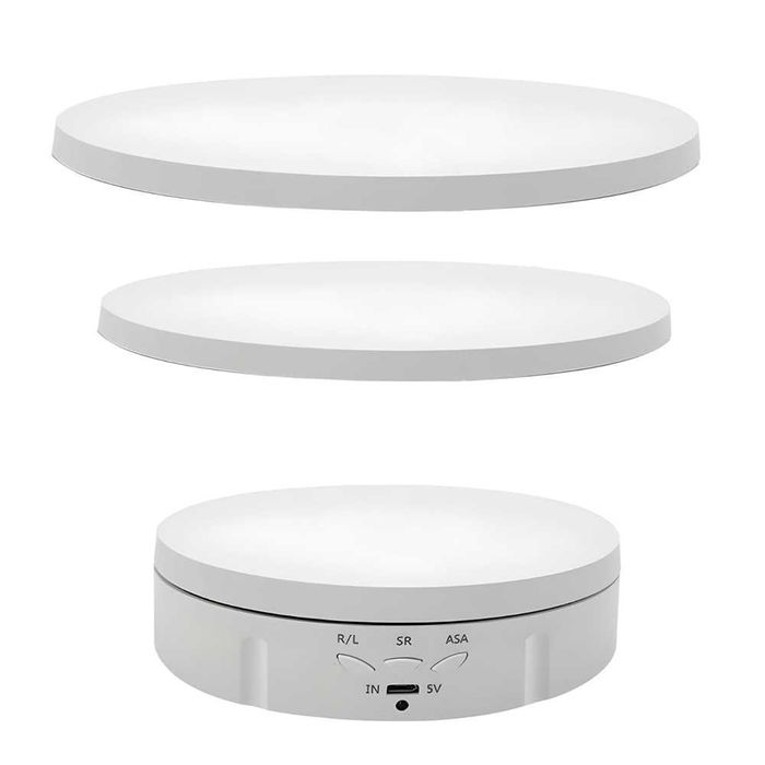 HSU 360° Ротационна Стотйка 3 в 1 – Автоматично въртене | БЯЛ