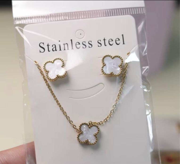 Set cercei cu lantisor, otel inoxidabil placat cu aur 18K