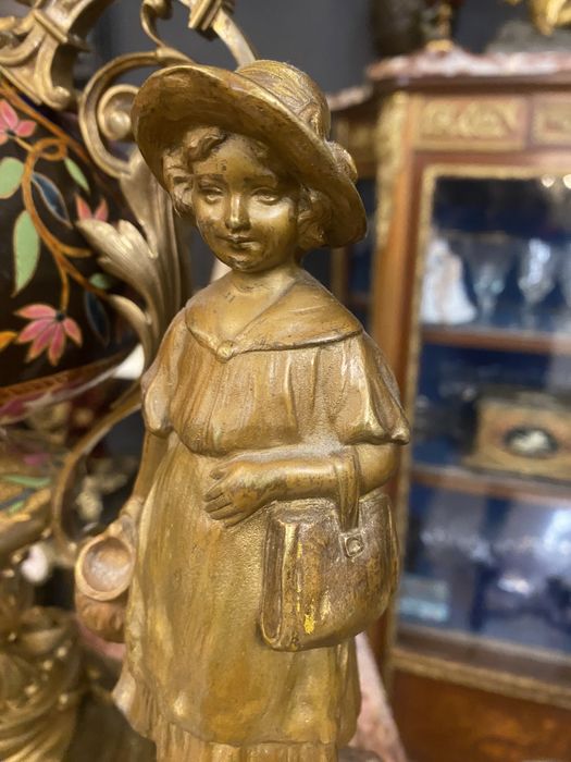 Statueta bronz/marmura/ semnata