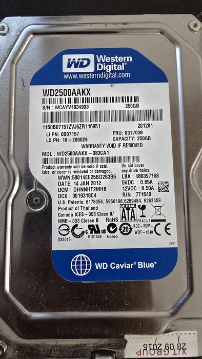 HDD Western Digital 250 GB ,2 buc,viață 100%
