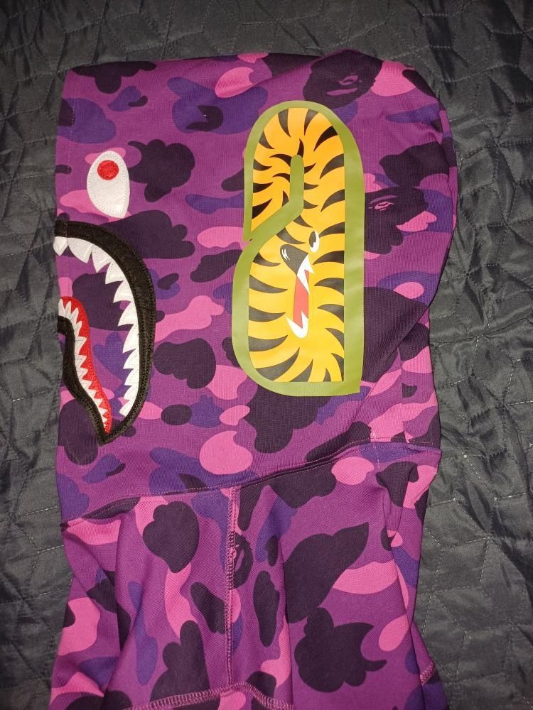 Bape color camo shark full zip hoodie