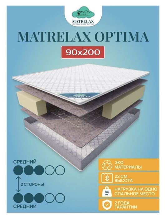 Продам 2 новых матраса 90/200