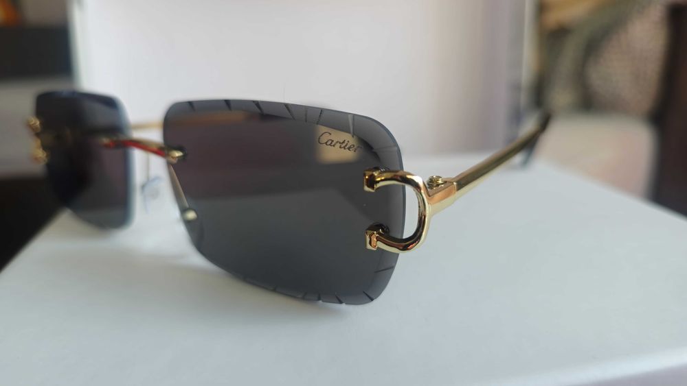 Ochelari de soare Cartier Diamond Cut Lenses – Negru