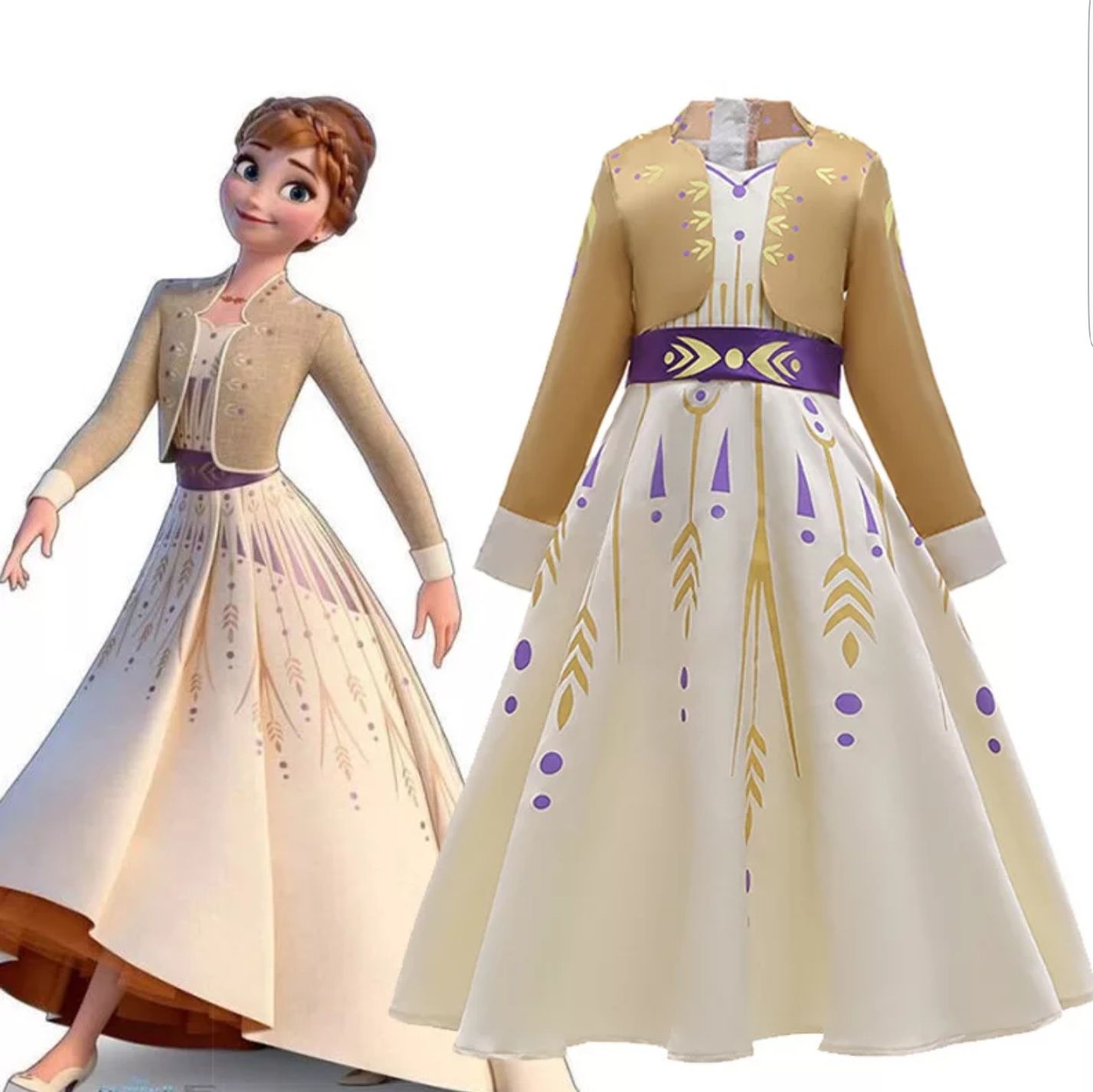 НОВО!!!Рокля на Ана от FROZEN 2 + Подарък коронка