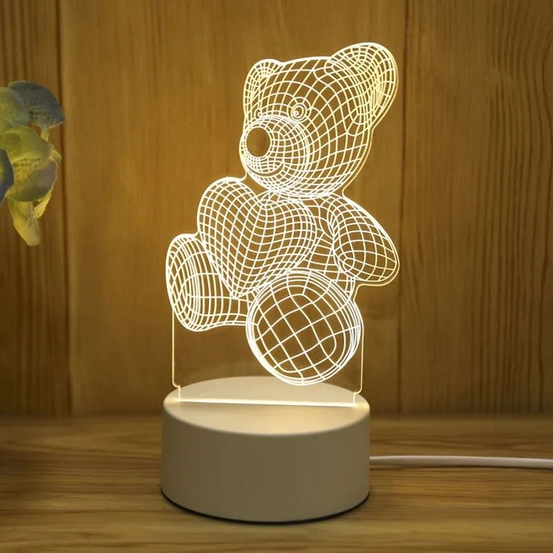 3D Лампа LED Холограмна нощна лампа