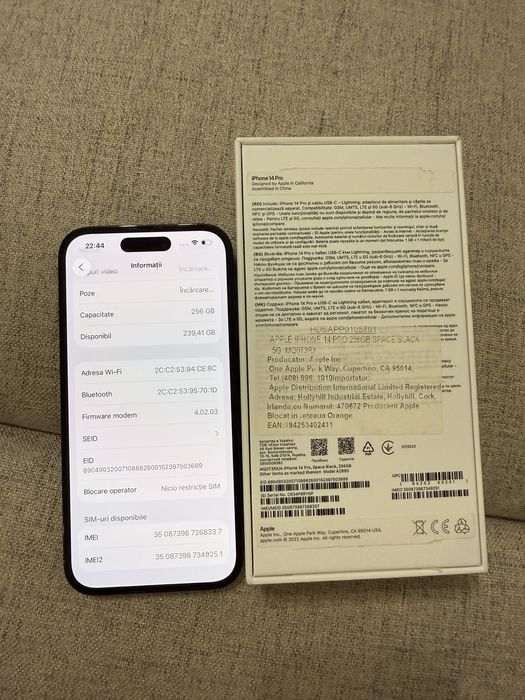 iphone 14 pro 256gb  Space Black