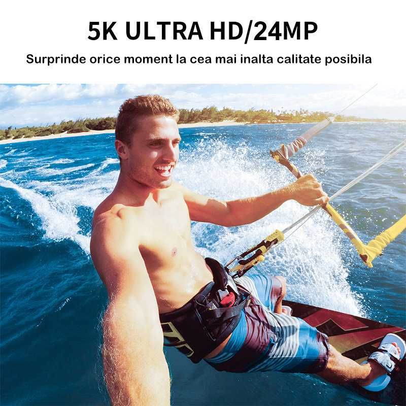 Camera video de actiune sport IARMAC, 5K30FPS,4K60FPS,24MP+Set lentile