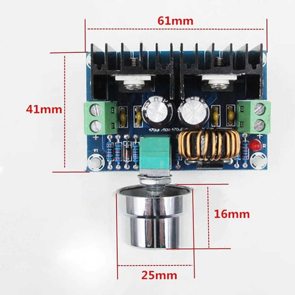 PWM Понижаващ захранващ модул от DC4-40v до DC1.25-36v 8A 200w