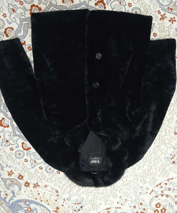 Цигейковая шуба с норковым воротником