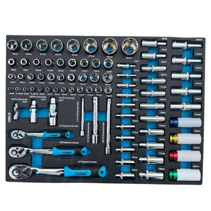 Шкаф/количка с инструменти 251 части 7 чекмеджета STAHLMAYER BLUE LİNE