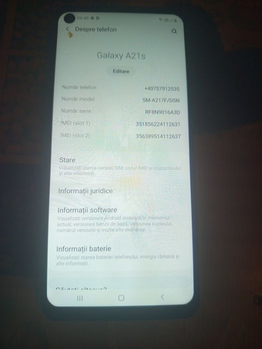 Samsung a21s și oppo a18