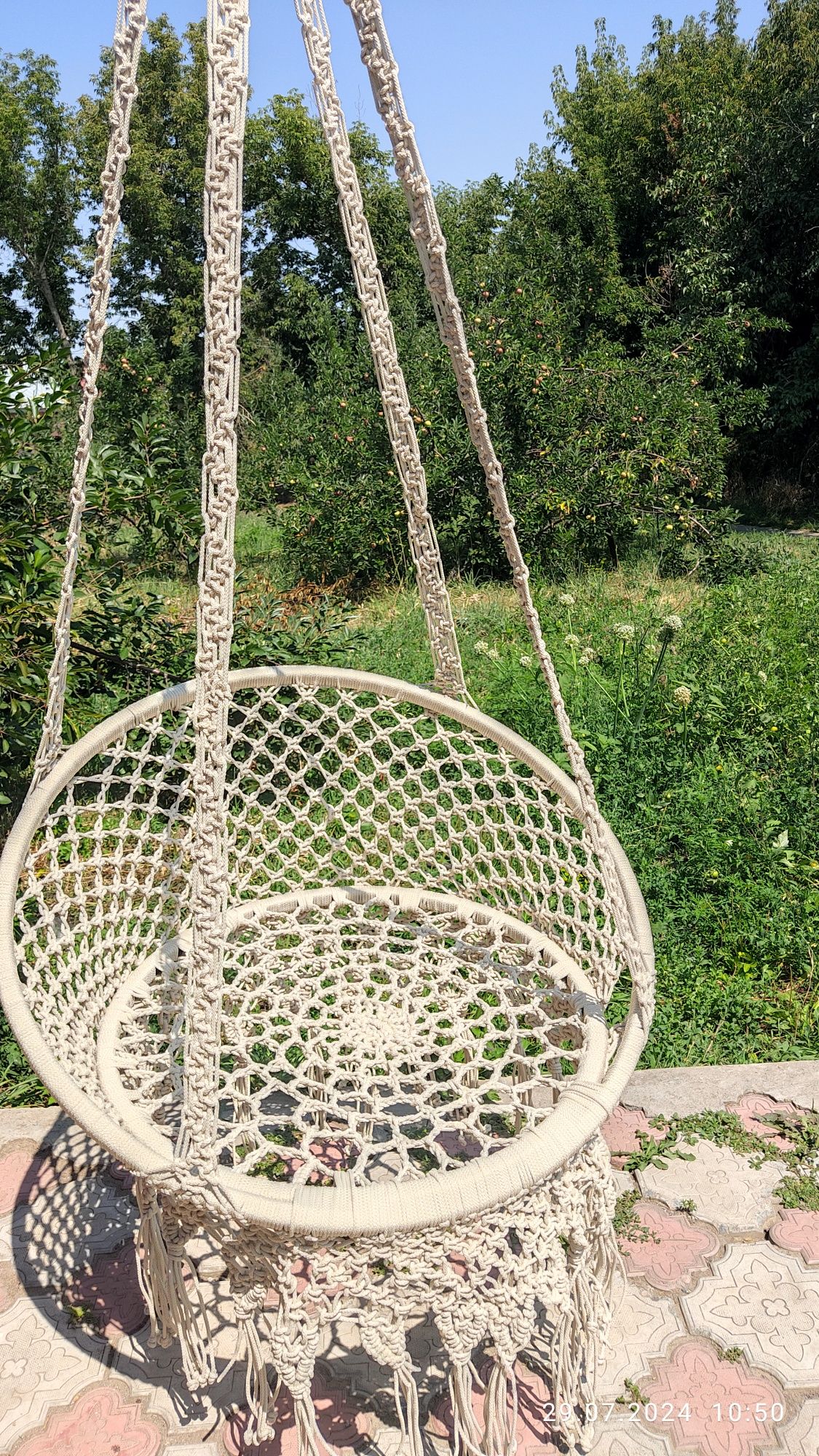 Кресло - качеля из макраме
