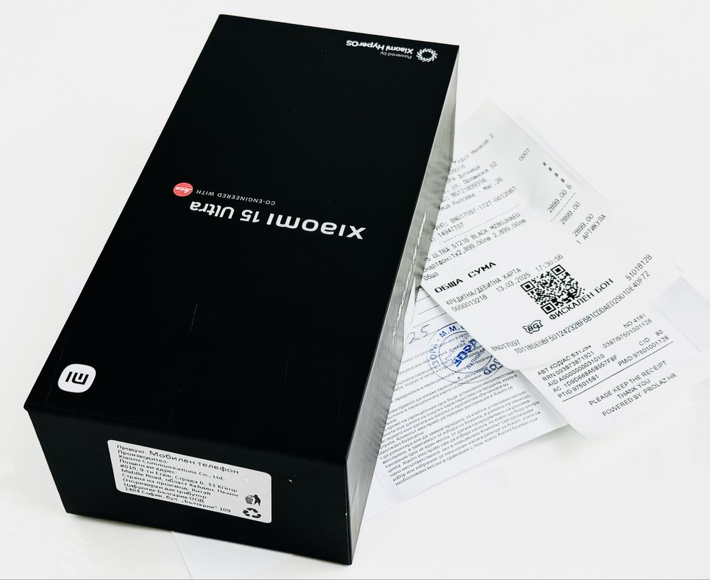 НОВ! Xiaomi 15 Ultra 5G 512GB 16RAM Black 2г. Гаранция!