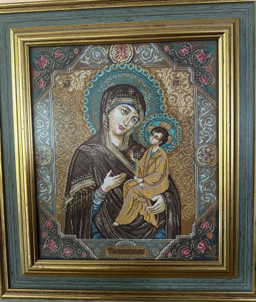 Религиозен гоблен. Много добра изработка. С рамката.