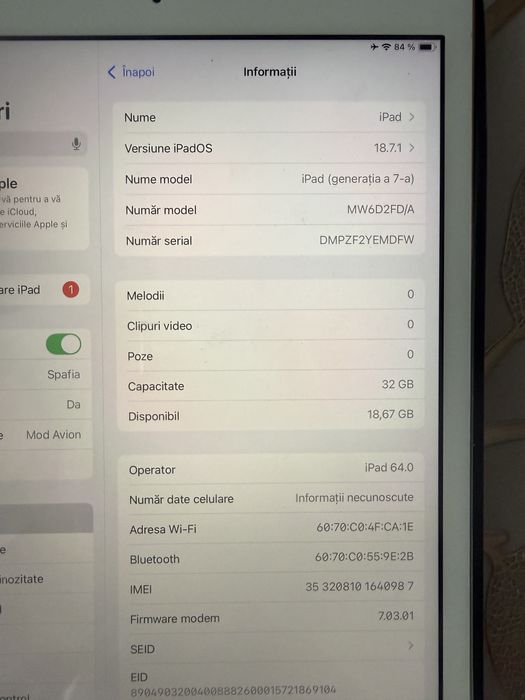 Tableta Ipad 7th 32Gb + 5G sim cellular+pen stilou-Gold Rose - impecab