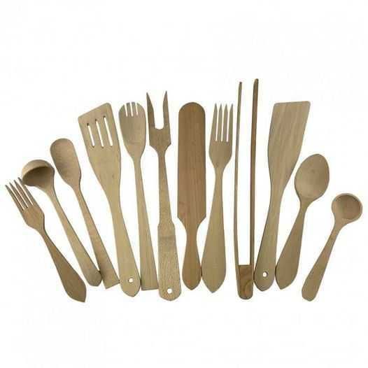 Set 12 ustensile,tacamuri din lemn fag,rezistente la caldura,nou