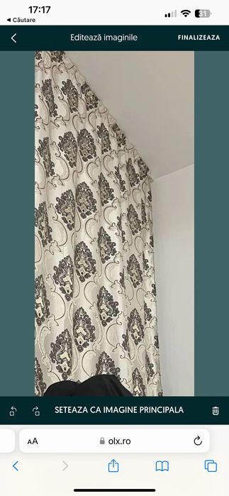 Draperie de lux crem lunga