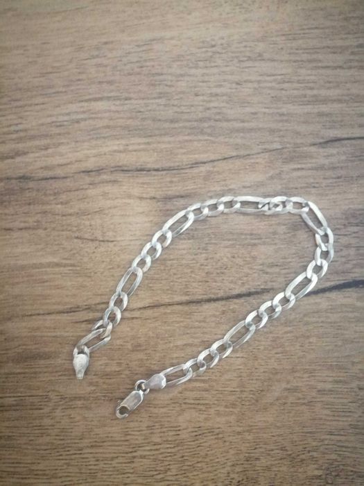 Vand 925 Sterling Silver Italy Figaro Chain Necklace 24"
