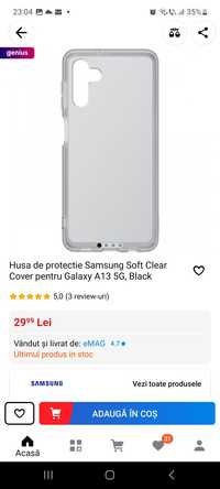 Husa originală Samsung A13 5G soft clear neagră