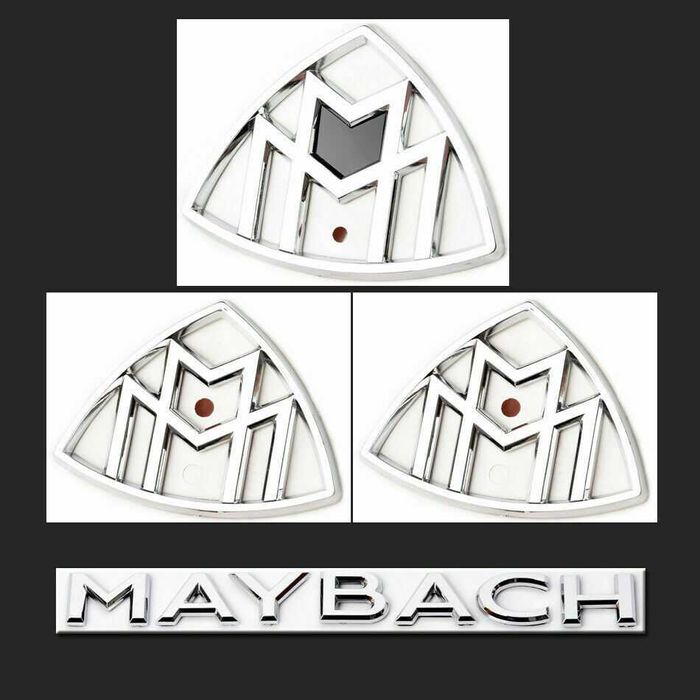 Set Embleme Scris Logo Spate Aripi Superioare Mercedes Maybach Negre