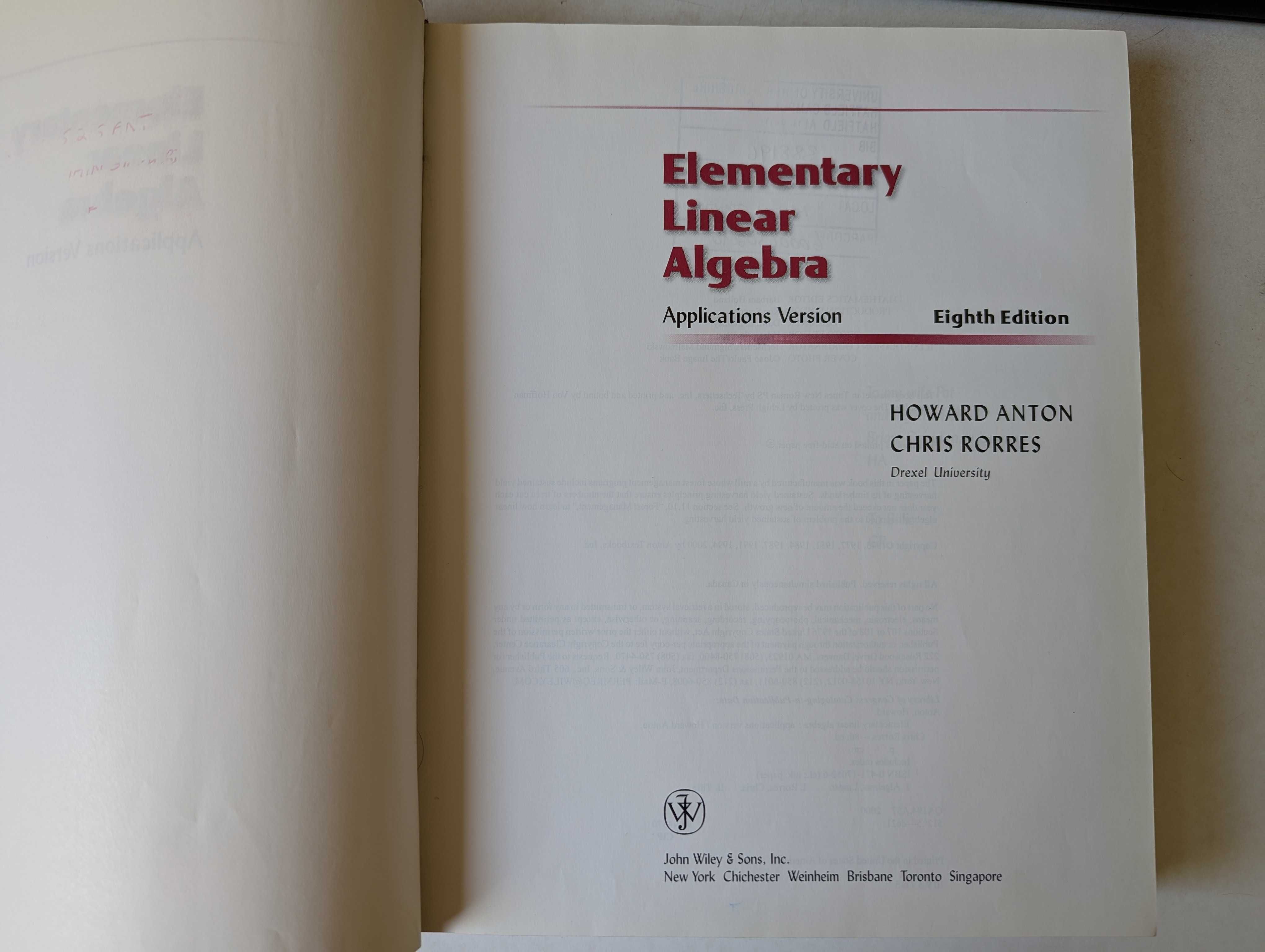 Linear Algebra - Howard Anton, Chris Rorres (Линейна Алгебра)