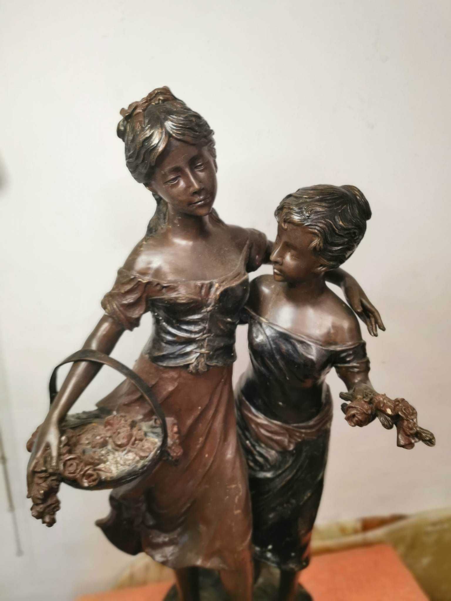 Statuie cu doua piese din bronz vintage/baroc