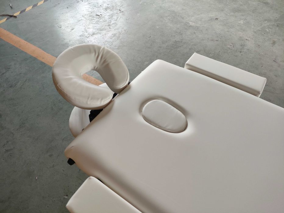 Masa pentru masaj,Aluminiu/Piele ecologica, Alb, NOU